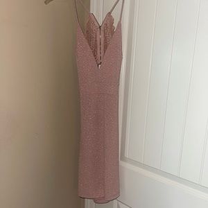 Baby pink sparkly mini dress women’s size XS